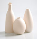 Set of 3 Small Ceramic Bud Vases for Home Decor & Table Centerpieces, Rustic Farmhouse Style Flower Vases, Mini Decorative Vase for Single Flowers, Matt Beige